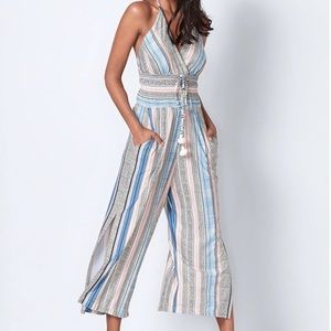 Tassel halter jumpsuit